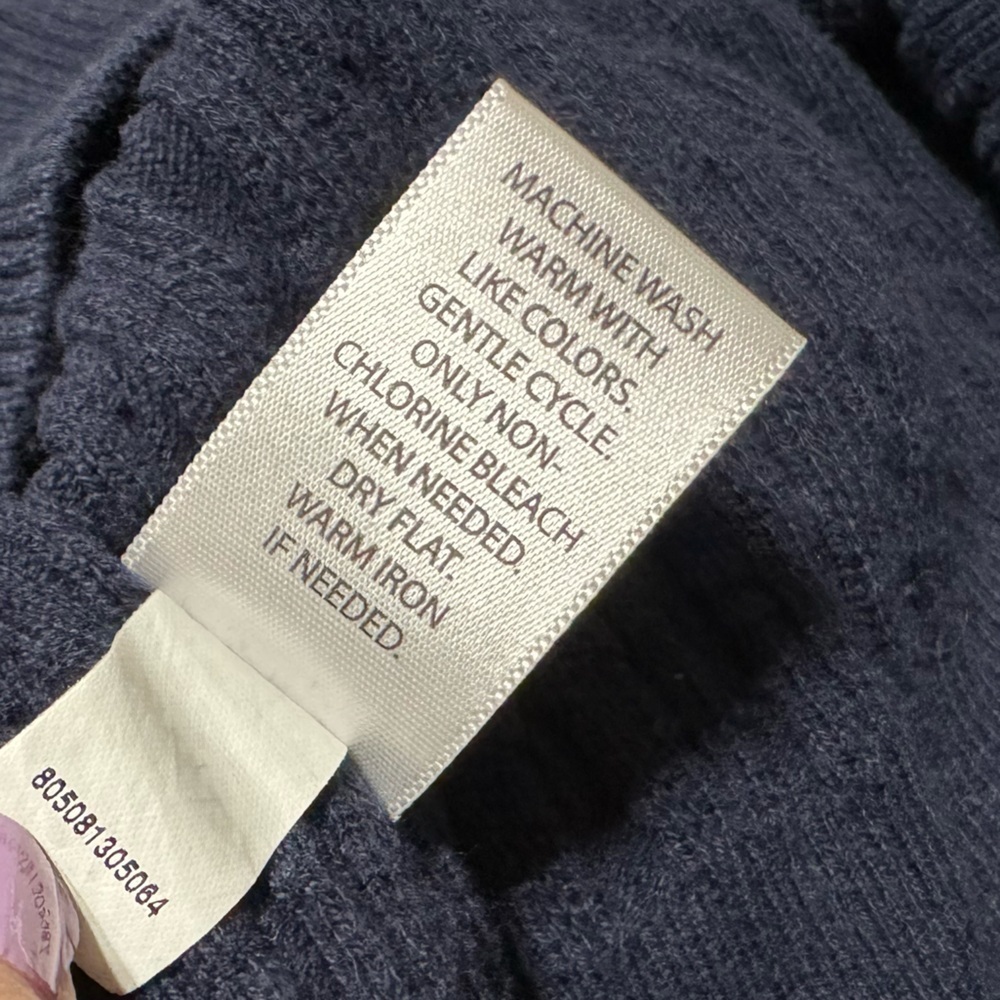 SONOMA LIFESTYLE Cotton Navy Cable Cardigan Button Sweater Women Size PXL/10 - Picture 9 of 13